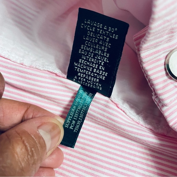 Lauren Active by Ralph Lauren Pink Striped Cropped Pants Women’s Size 10P - Picture 9 of 12